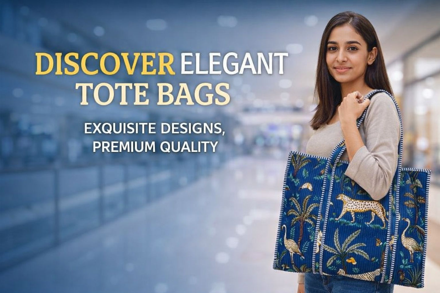 Stylish Tote Bag | Eco-Friendly Reusable Beach & Travel Tote | Fashionable Women’s Handbag with Print Design
