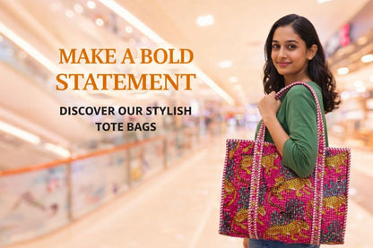 Stylish Tote Bag | Eco-Friendly Reusable Beach & Travel Tote | Fashionable Women’s Handbag with Print Design