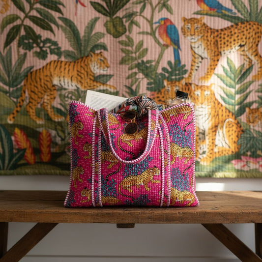 Stylish Tote Bag | Eco-Friendly Reusable Beach & Travel Tote | Fashionable Women’s Handbag with Print Design