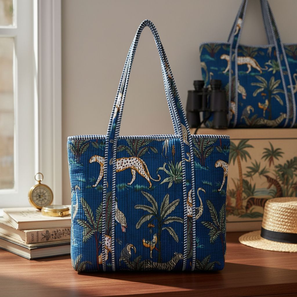 Stylish Tote Bag | Eco-Friendly Reusable Beach & Travel Tote | Fashionable Women’s Handbag with Print Design