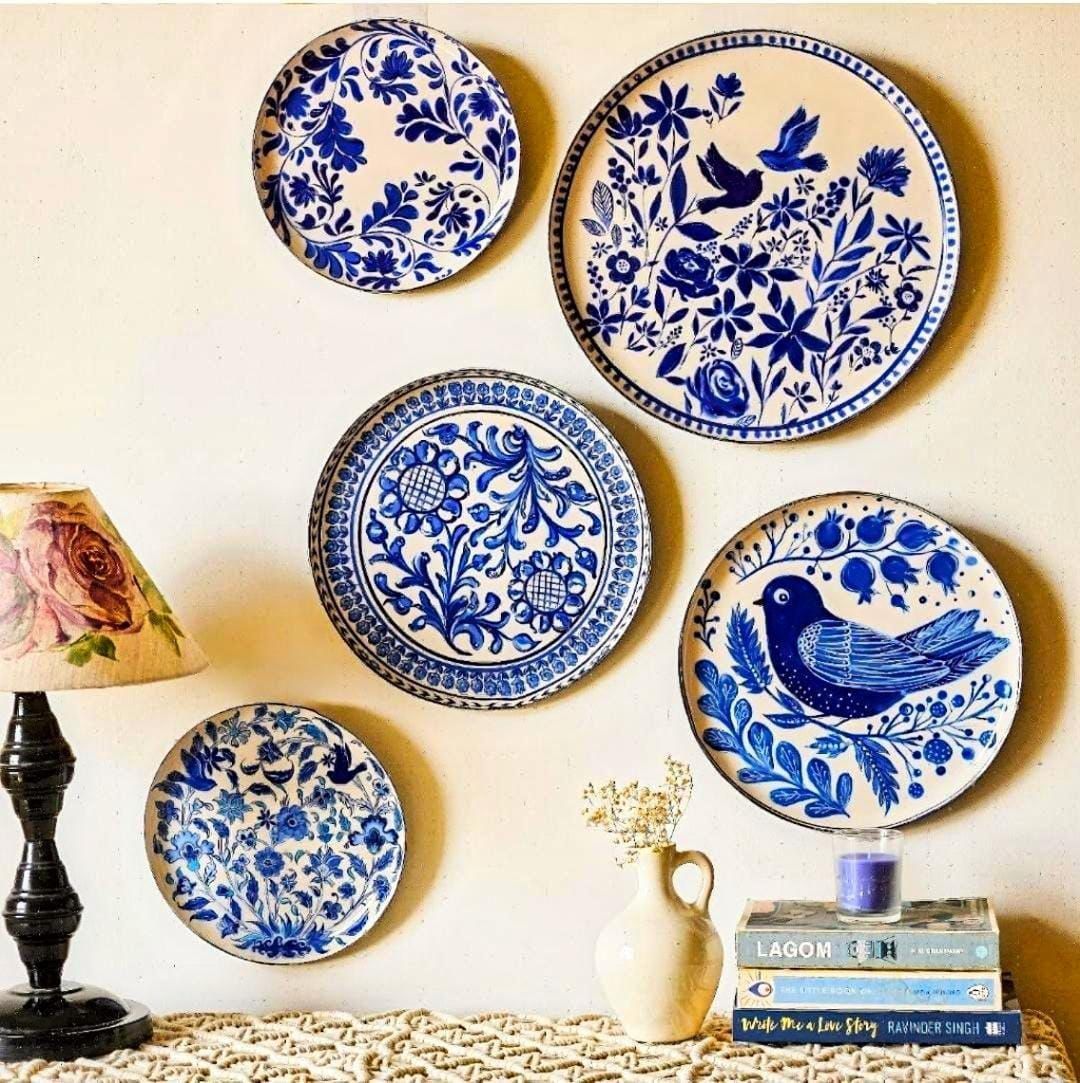 Home Decoration Set of 5 Wall Plates | Wall Decor Items for Living Room Hall & Office | Wall Hanging Plates for Gifting (Holland)